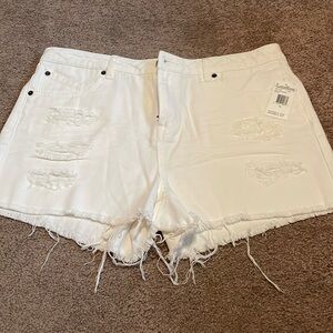 Volcom white jean shorts